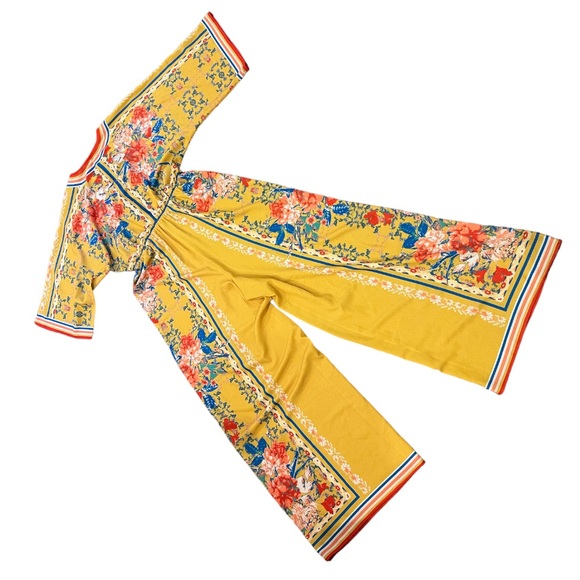 Flying Tomato Yellow Boho Printed Jumpsuit - Picture 2 of 12